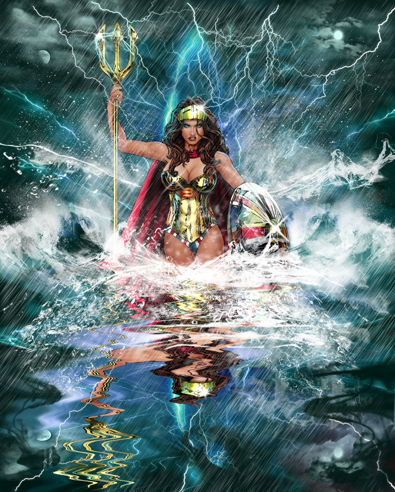 Goddess rises from the waves