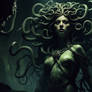 Medusa in a dark cavern