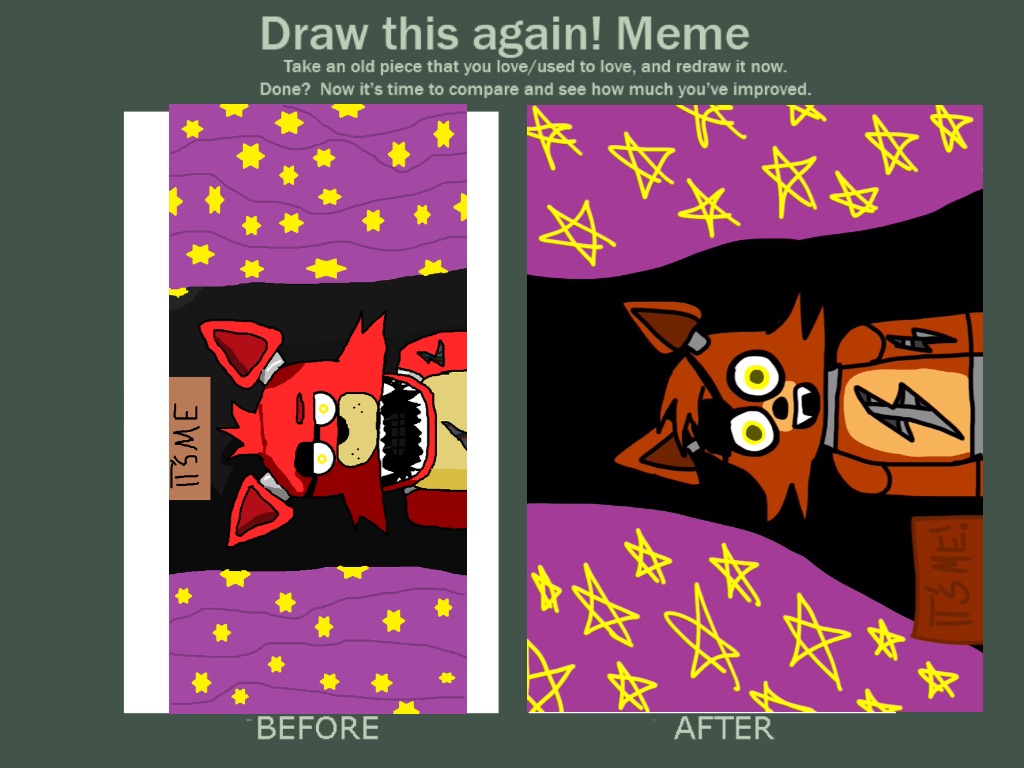 Before and after meme! Foxy 2014 vs Foxy 2015!