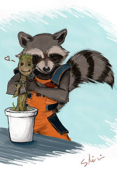 Rocket and baby Groot