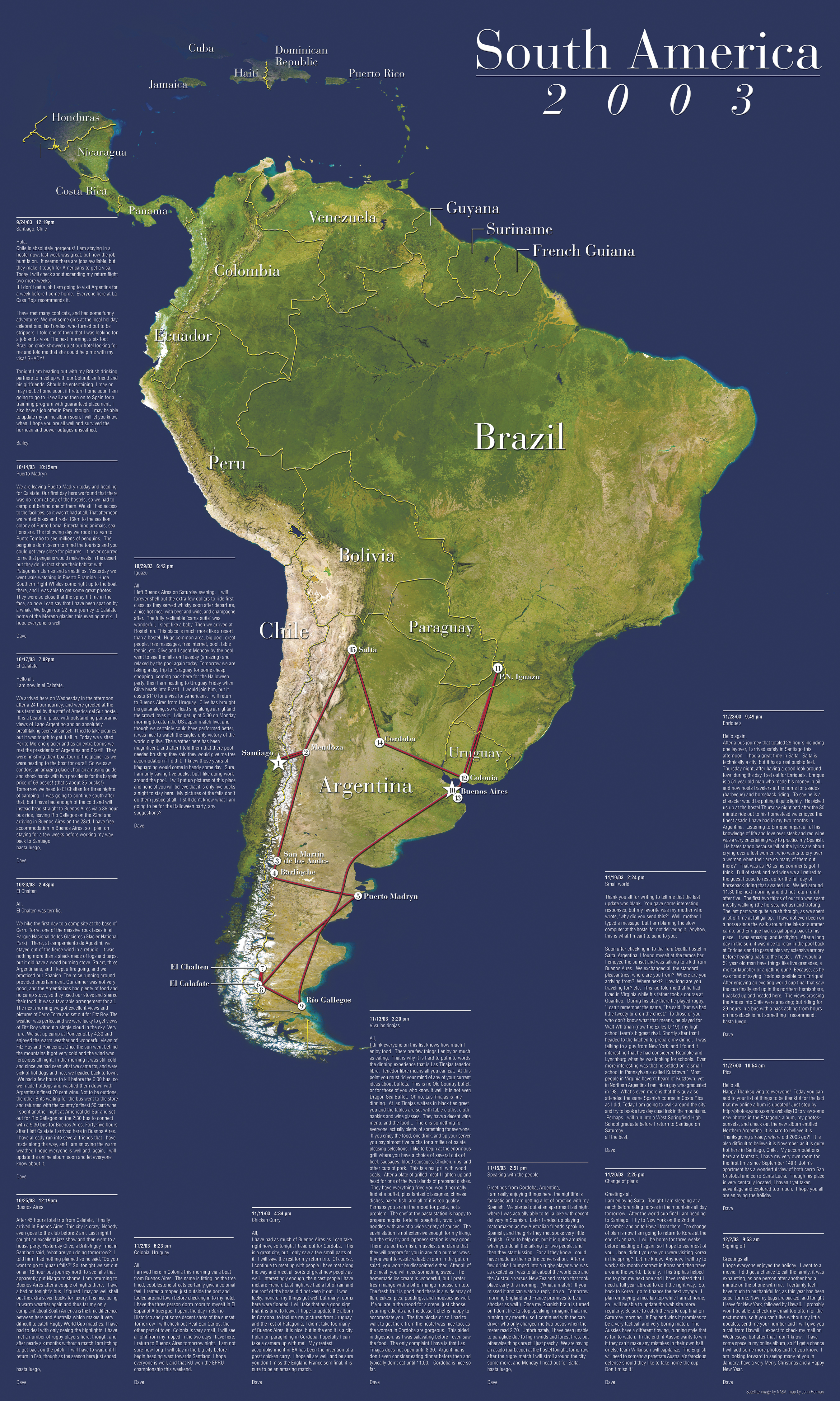 South America Trek Map