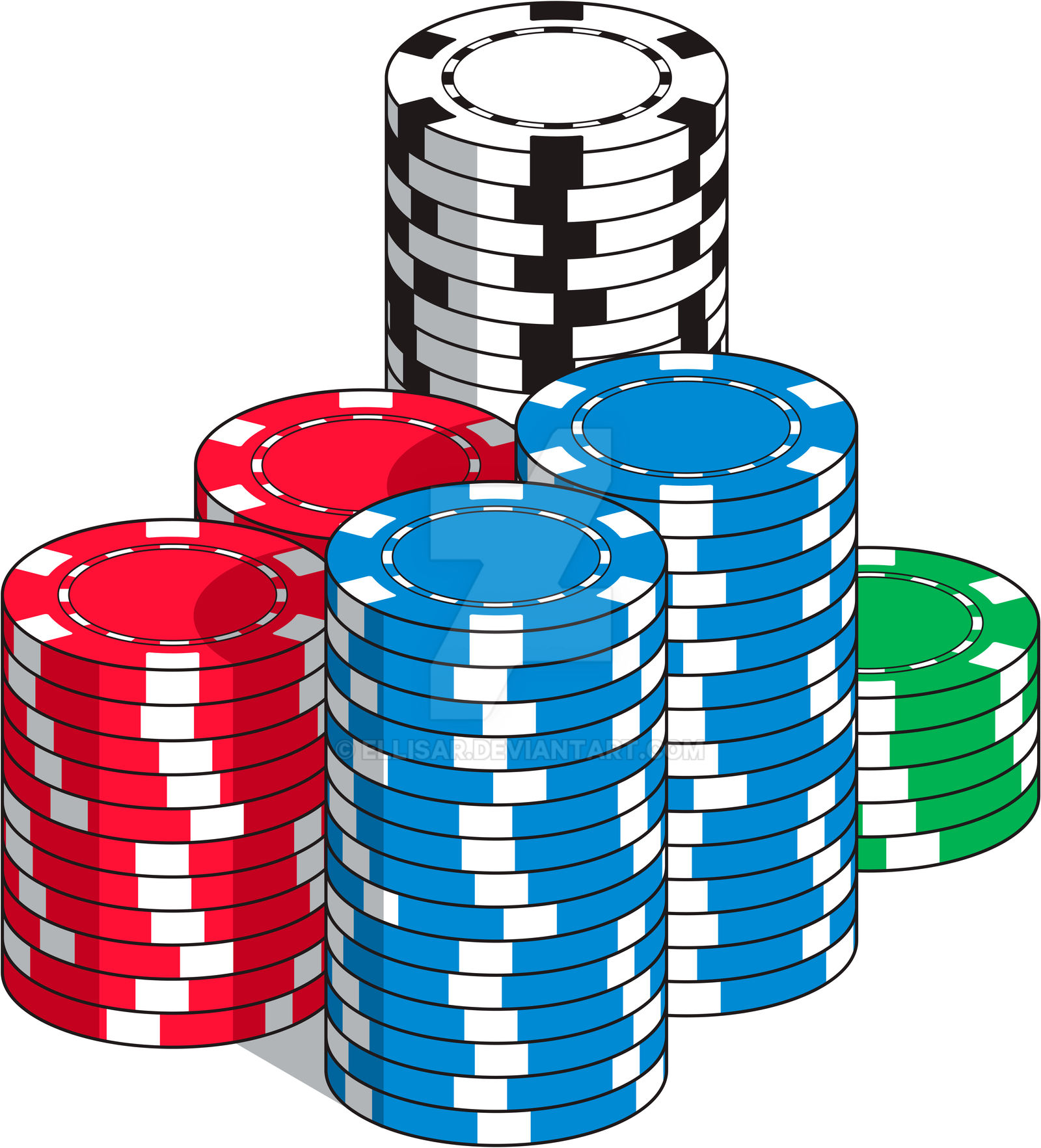 Poker chips-vector