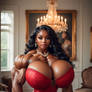 Lady in Red - Busty Muscular Prom Date 5