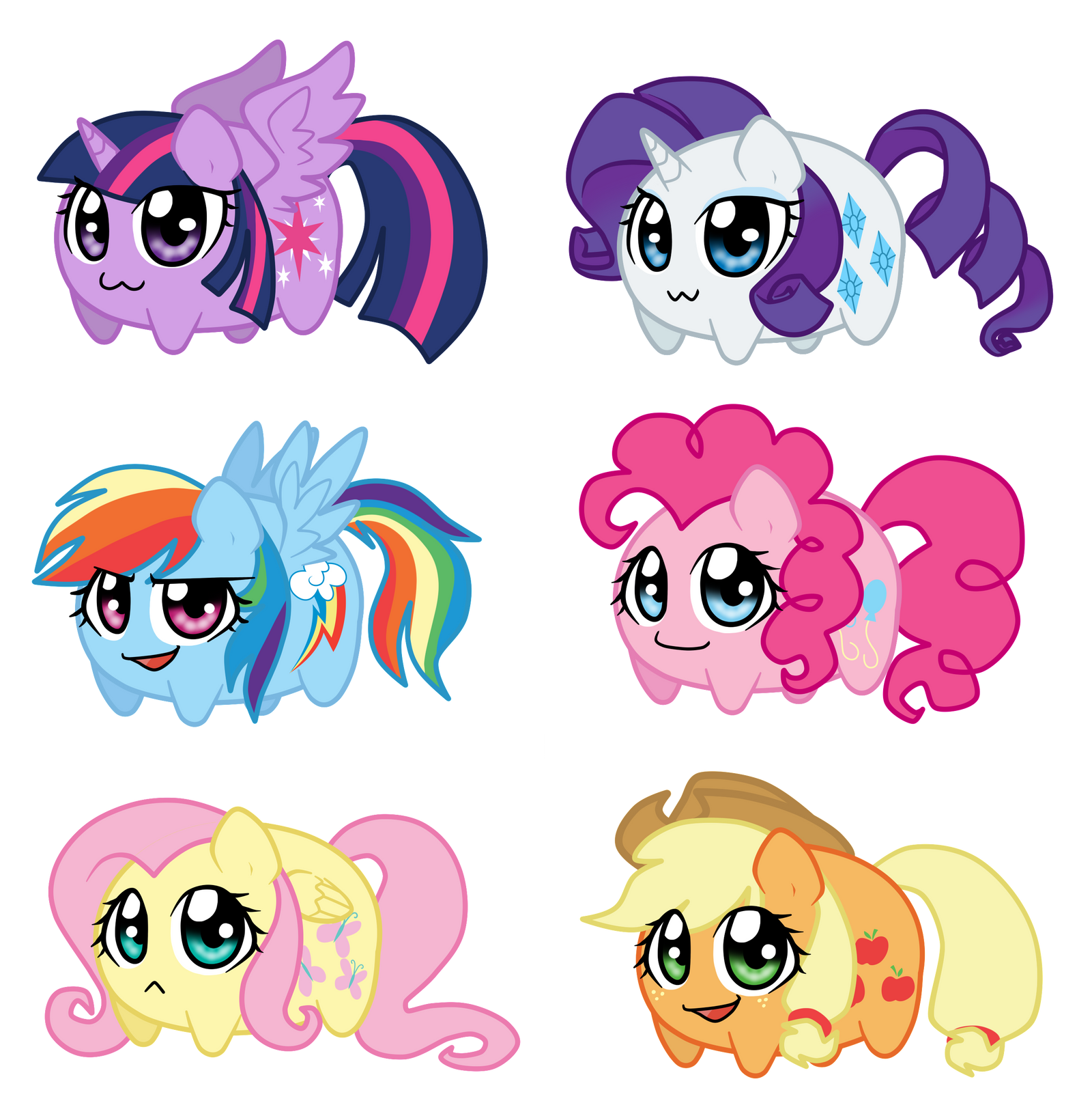 Pony 2d. Пони. Разноцветные пони. Поняшки для распечатывания цветные. Милые пони.