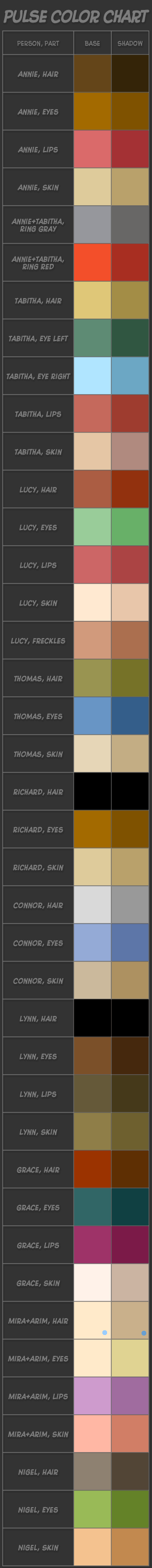 Pulse Comics Color Chart