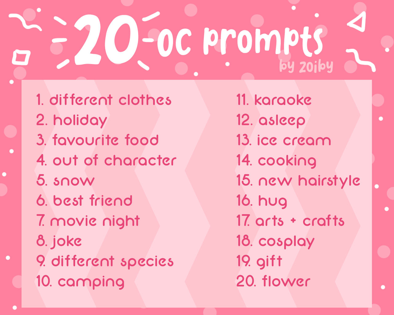 20 OC Prompts by Zoiby on DeviantArt