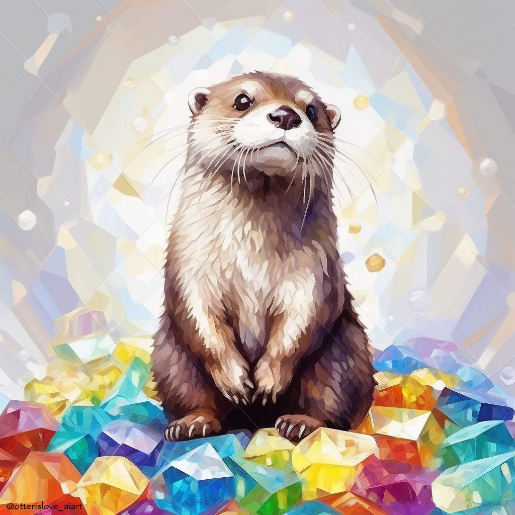 Kawaii Otter with Broken Heart - Cute otter enamel pin - Kawaii