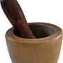 Wooden mortar with pestle