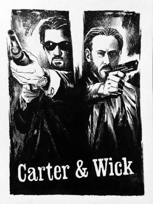 Jack Carter and John Wick by Andy Bennett!