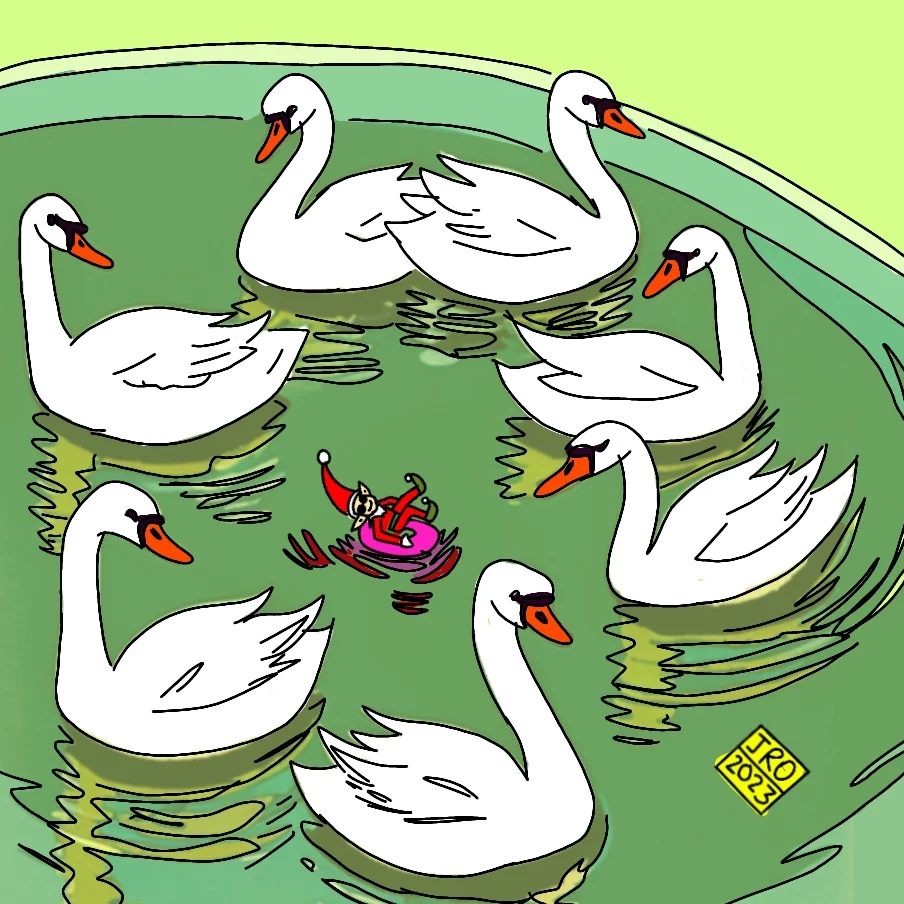 Seven Swans A Swimming by JROdraws on DeviantArt