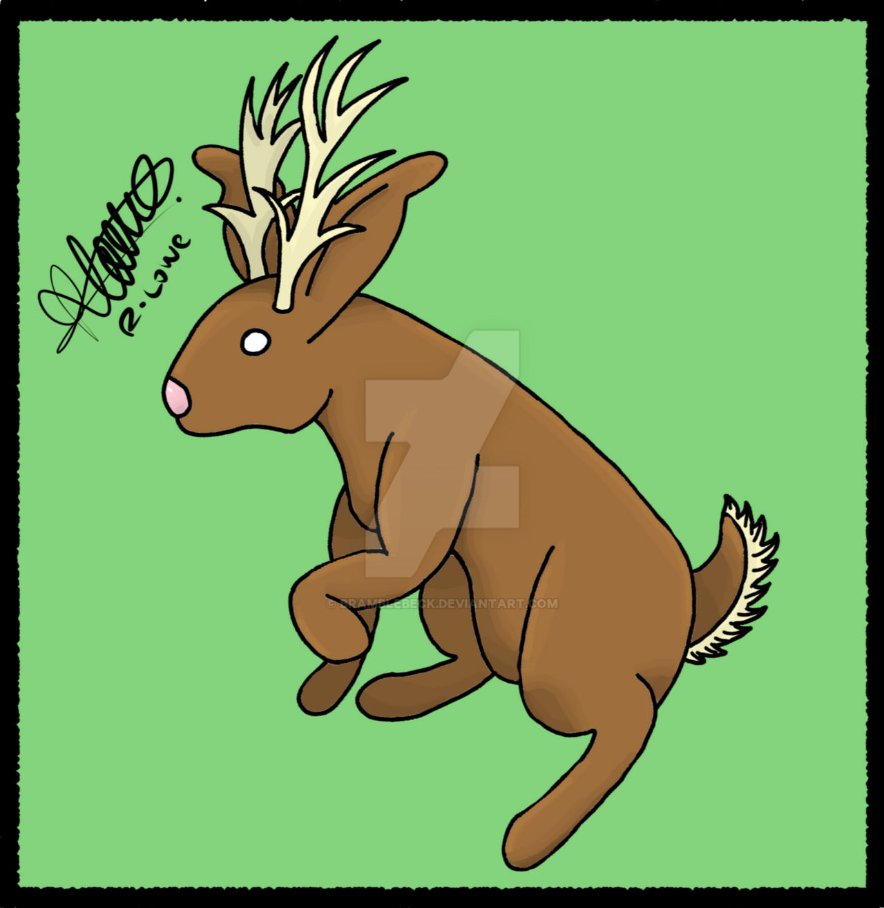 Jackalope(horned rabbit/hare) by BrambleBeck on DeviantArt
