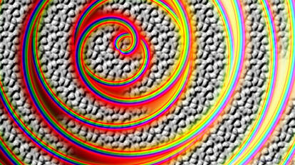 Stone rainbow spiral