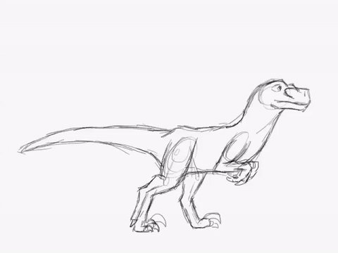 Pouncing Raptor Outline Raptor Walk Cycle by Purple-Raptor on DeviantArt