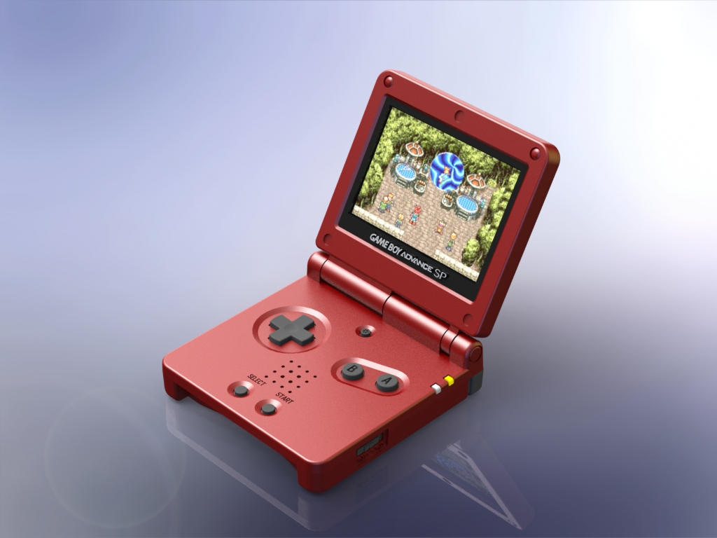 Console - Game Boy Advance SP (Flame - Red) - Super Retro - Game Boy Advance