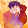 James and Lily kiss