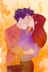 James and Lily kiss