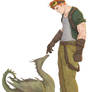 Charlie Weasley and a dragon