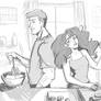 Ron and Hermione cooking