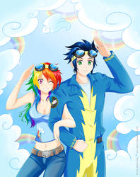 Human Rainbowdash and Soarin