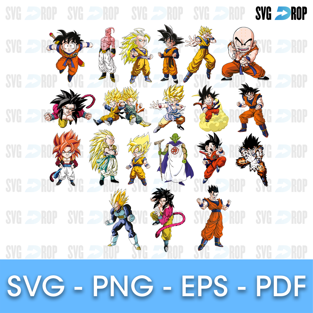 Super Saiyan Goku Svg, Dragon Ball Svg, Super Saiyan 3 Svg