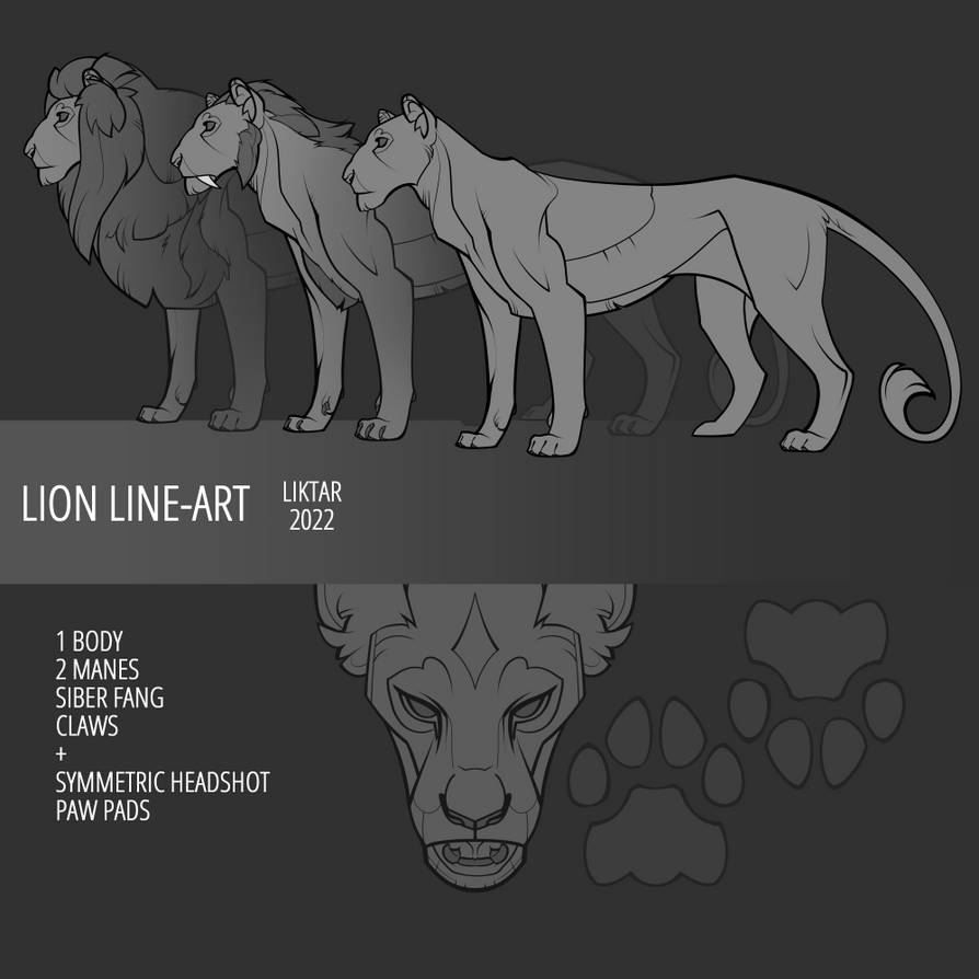 [P2U] Lion Line Art