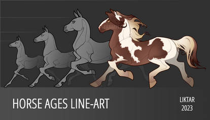 [P2U] Horse Ages Line-art