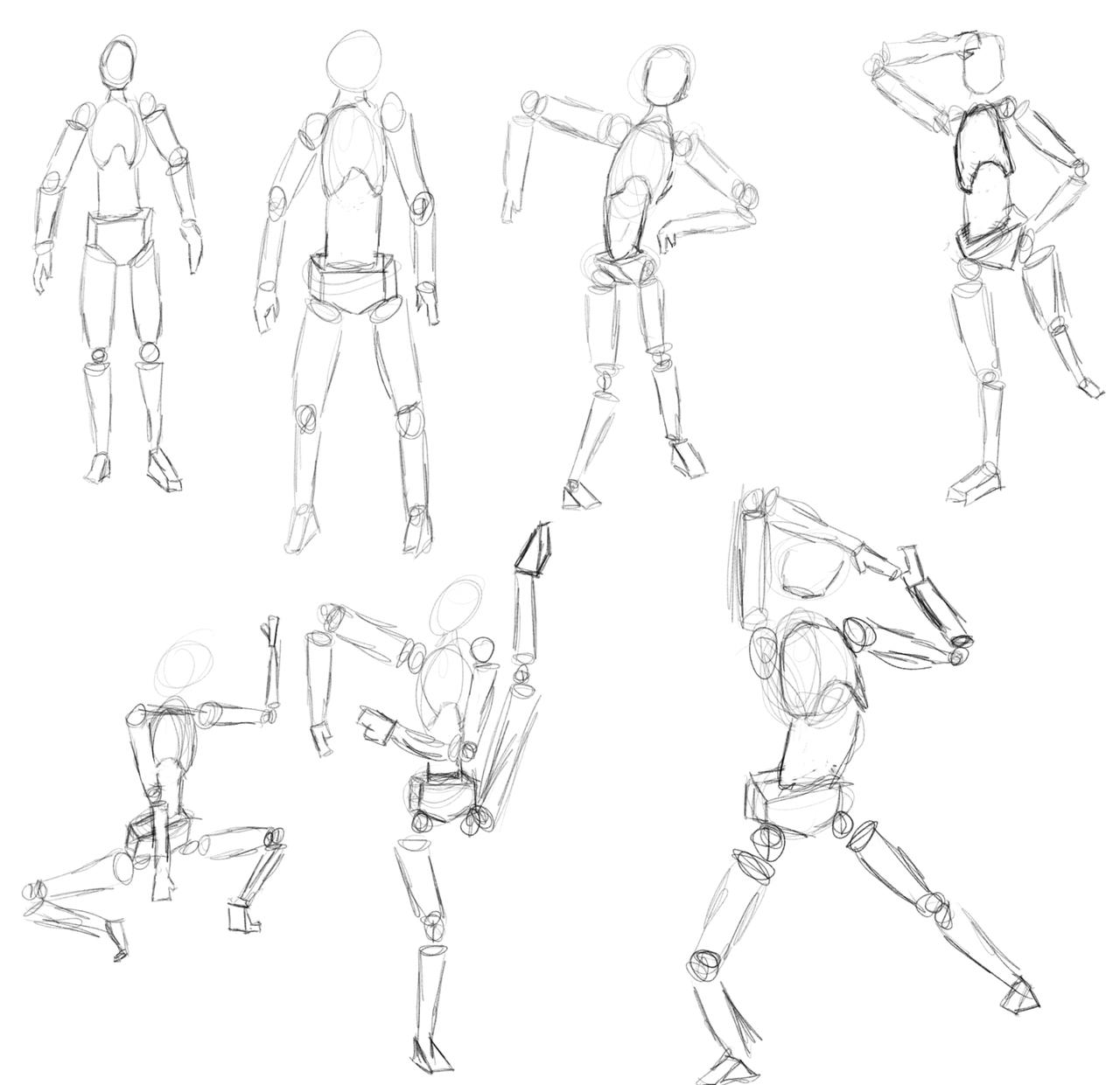Basic Mannequin sketches 5-5 by Pengwooz on DeviantArt