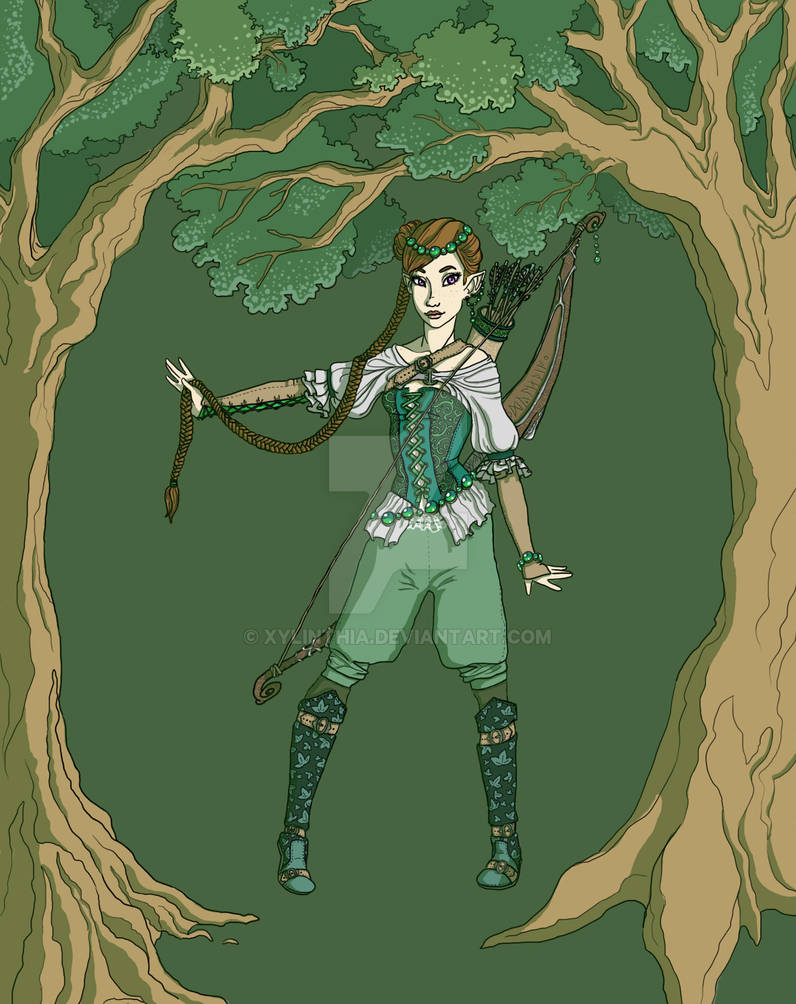 Xylinthia the Elf: Colored