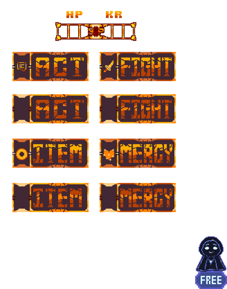 Undertale UI buttons by SmileFiee on DeviantArt