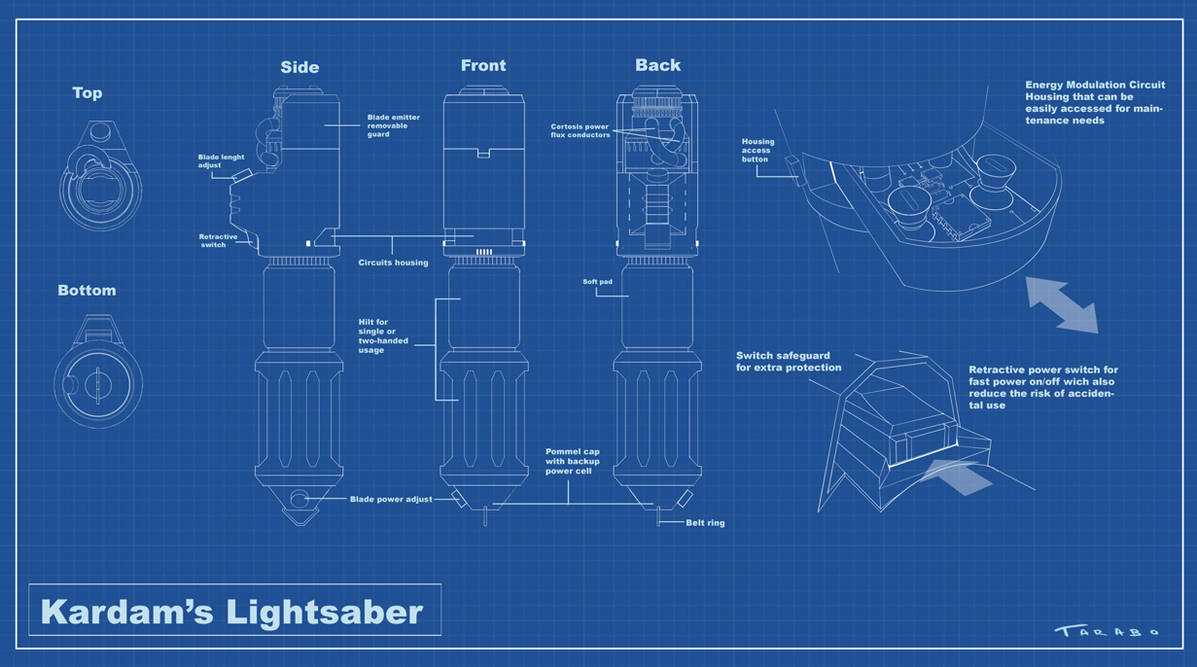 SW Animated Film Kardam s Lightsaber Blueprint by DavideTarabo on SW Animated Film Kardam s Lightsaber Blueprint by DavideTarabo on