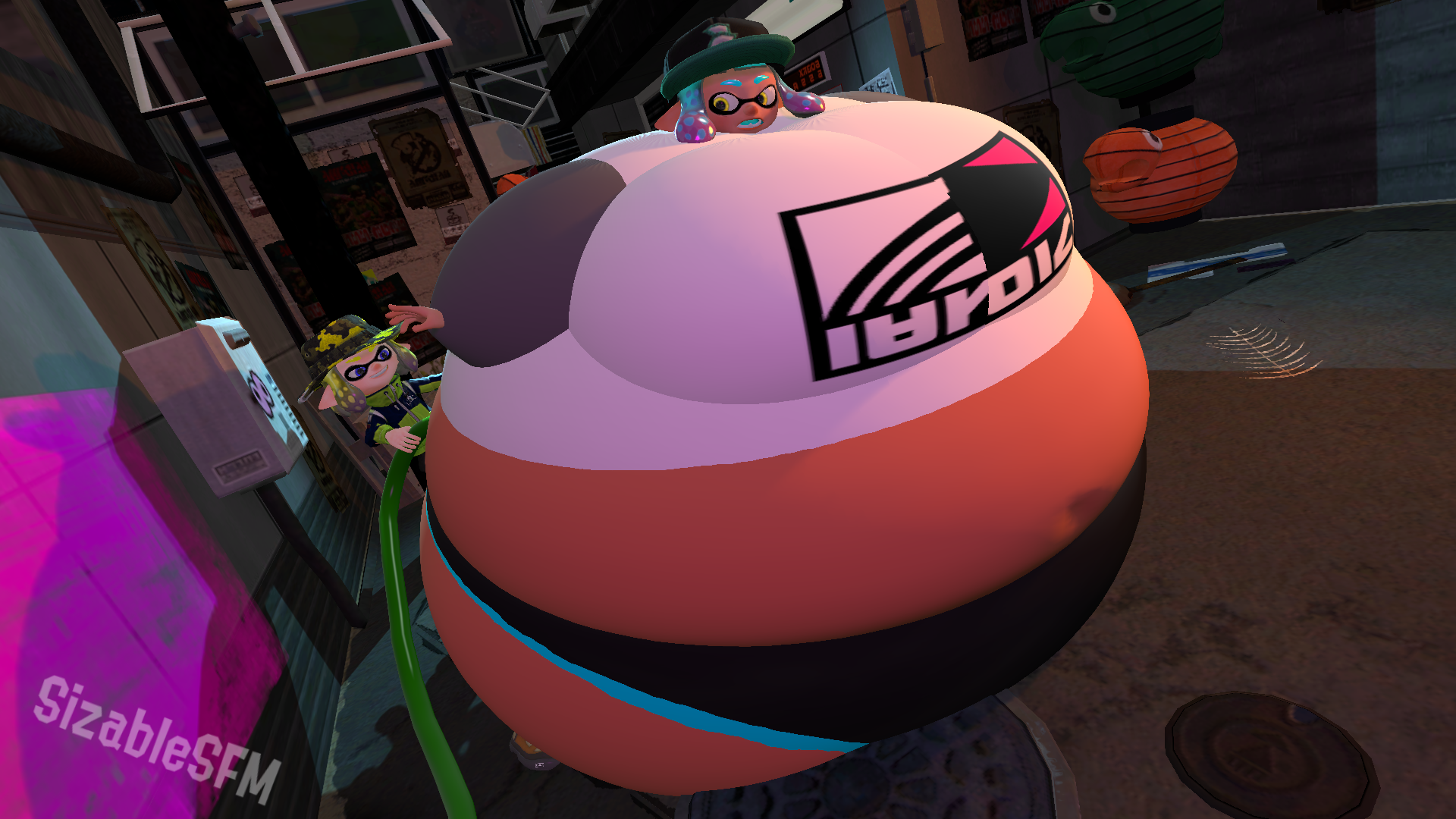Splatoon Inflated (Commission) - Ample April by sizableSFM on DeviantArt