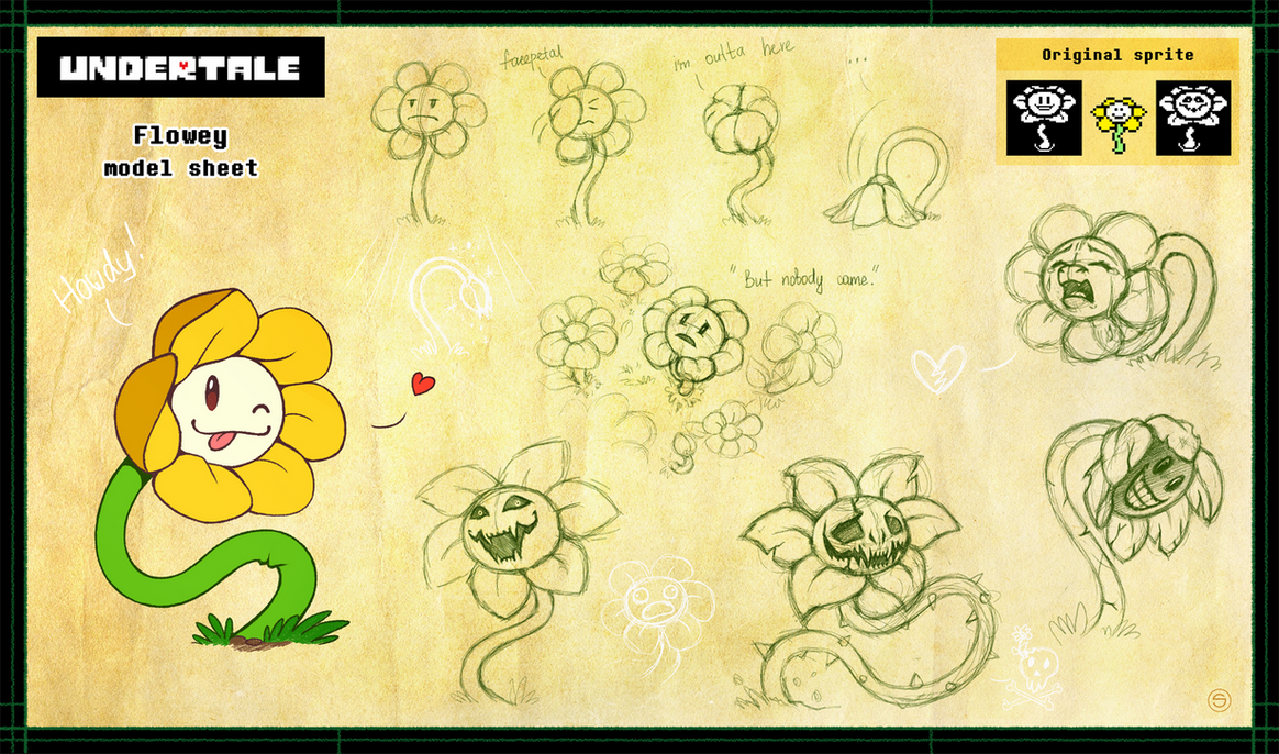 Flowey Model Flowey model sheet by StasySolitude on DeviantArt