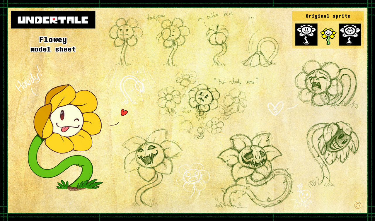 Flowey model sheet