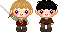 Tiny Arthur and Merlin