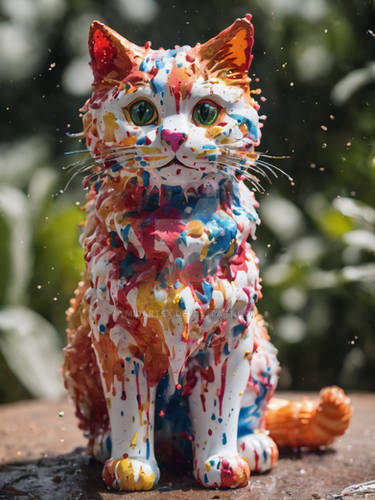 A Plastic Dripping  Cat