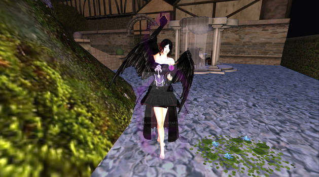 Ree Dark Angel form using magic