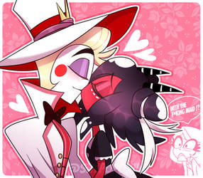 Hazbin hotel Oc x Canon - Lucifer x Tulip