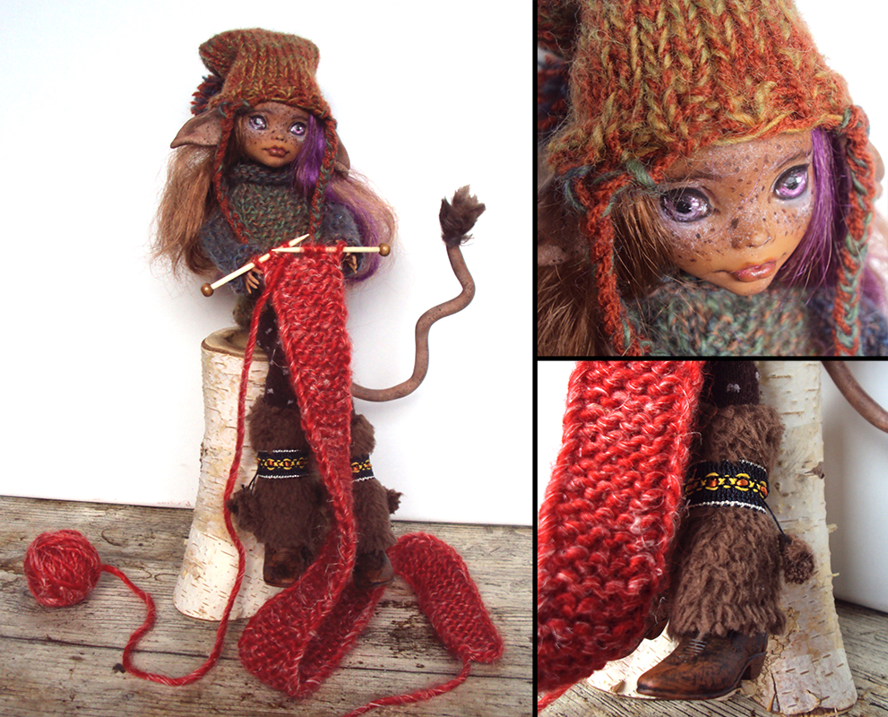 Knitting Huldra - Monster High Clawdeen custom