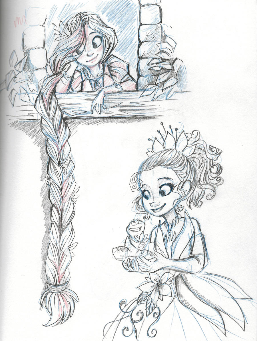 Rapunzel and Tiana