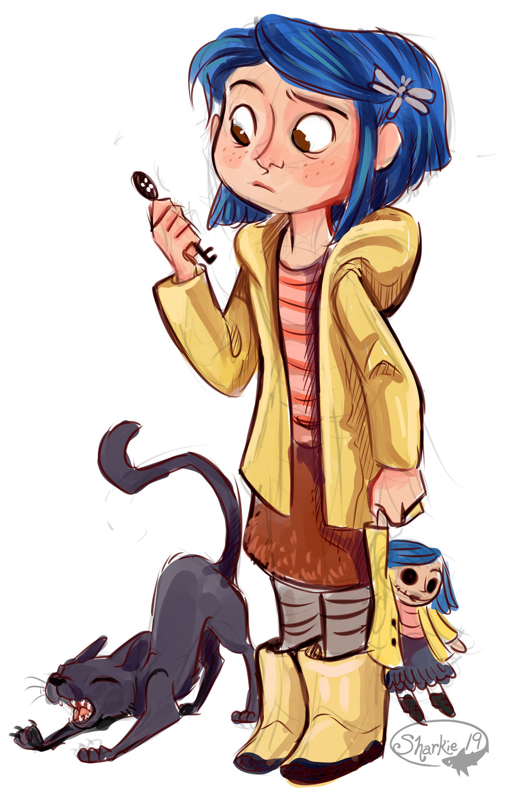 Coraline Sketch by sharkie19 on DeviantArt
