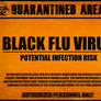 Black Flu Virus Quarantine Sign