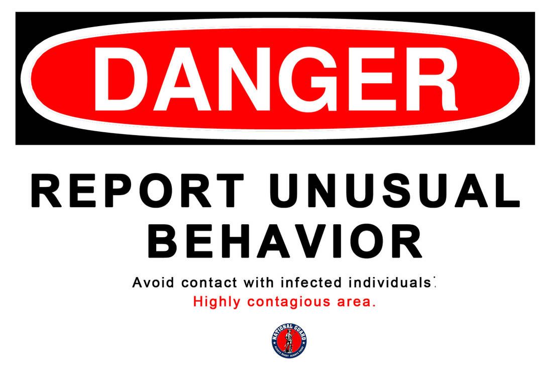 Report Unusual Behavior Sign by MadamBlackWolf on DeviantArt