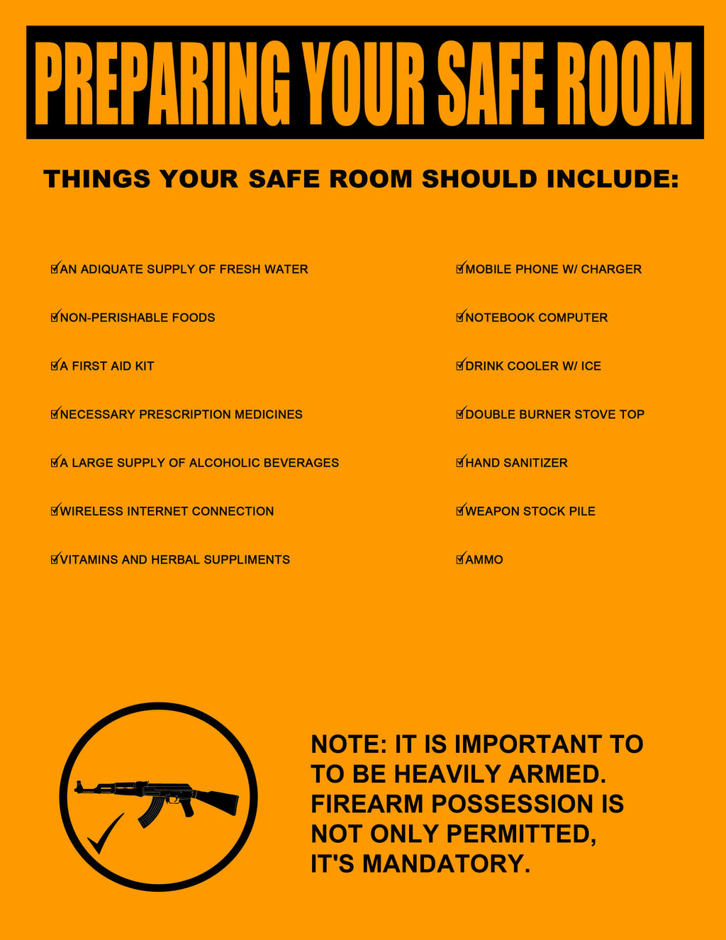 Preparing Safe Room Checklist (Revised)