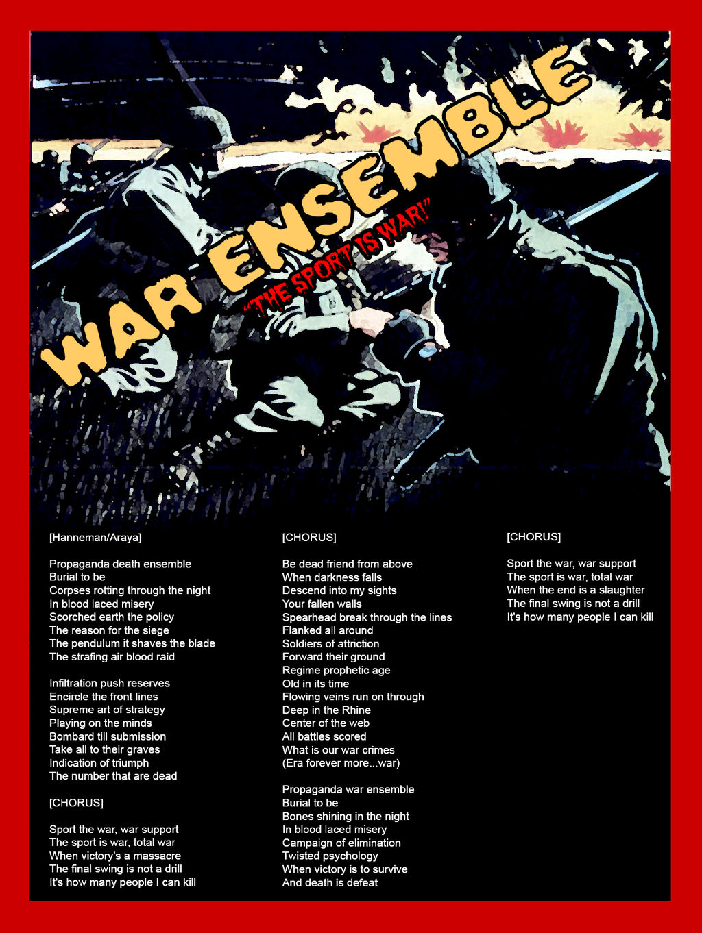 Slayer: War Ensemble Lyrics Poster