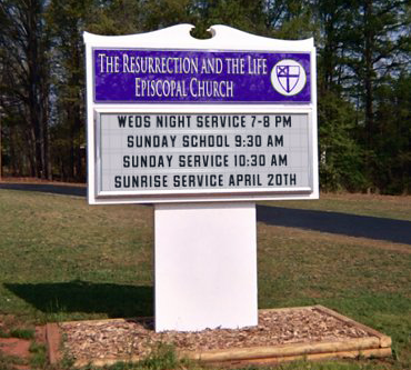 Resurrection and the Life Episcopal Church Sign