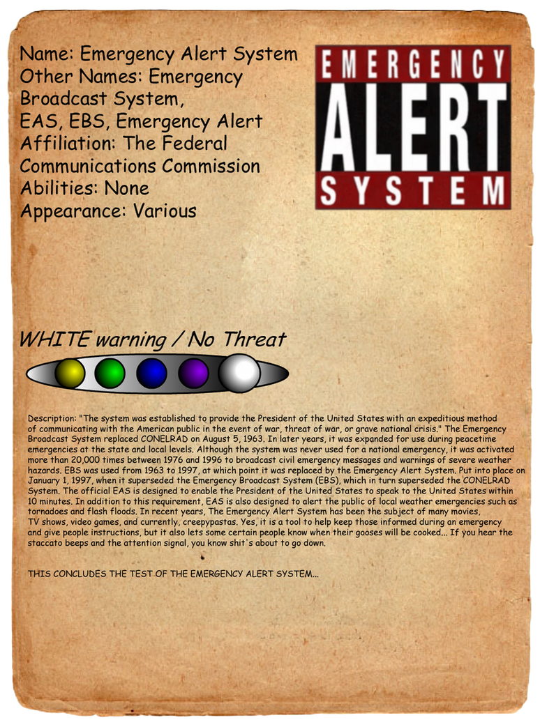 Creepypasta Journal Entry: Emergency Alert System by MadamBlackWolf on ...