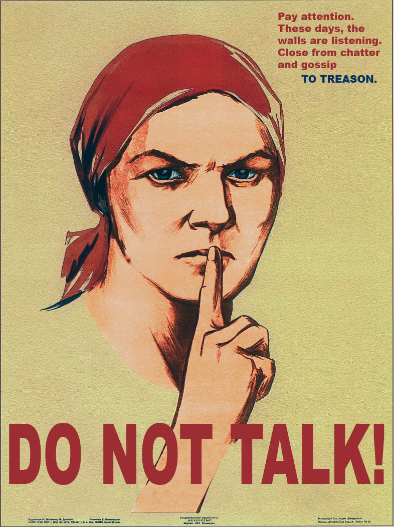 ''Do Not Talk'' Soviet Propaganda Poster Restored