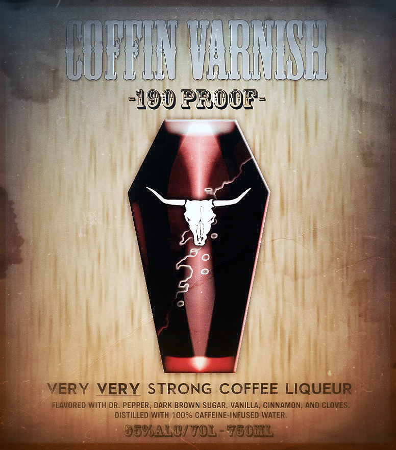 Coffin Varnish Liquer Label