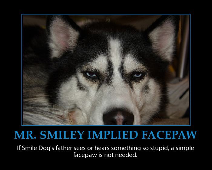 Mr. Smiley Implied Facepaw Demotivator