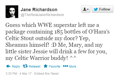 A WWE-Related Tweet From Jane's Twitter Page :D